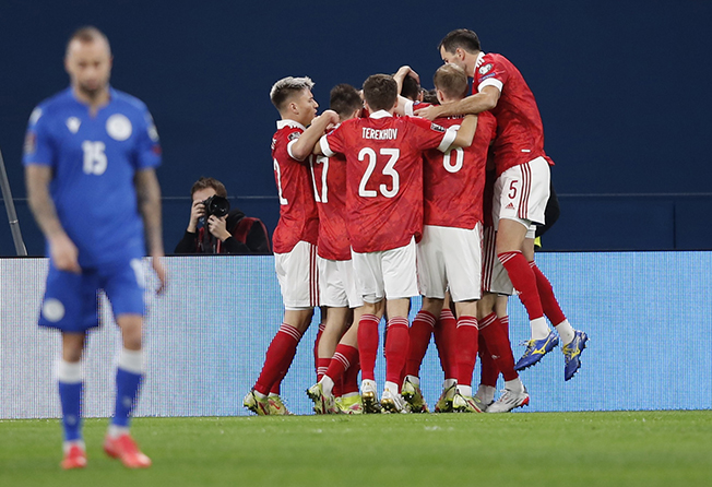 image Rampant Russia crush Cyprus 6-0 to strengthen qualifying hopes