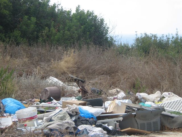 image Illegal waste dumping blocks access to fire lane