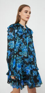 fashion3 warehouse sparkle tie neck tiered mini dres