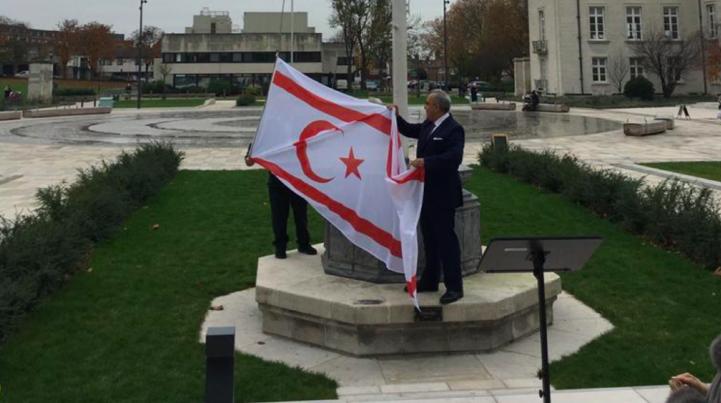 image Greek and Turkish Cypriots in war of words after north’s flag raised in London