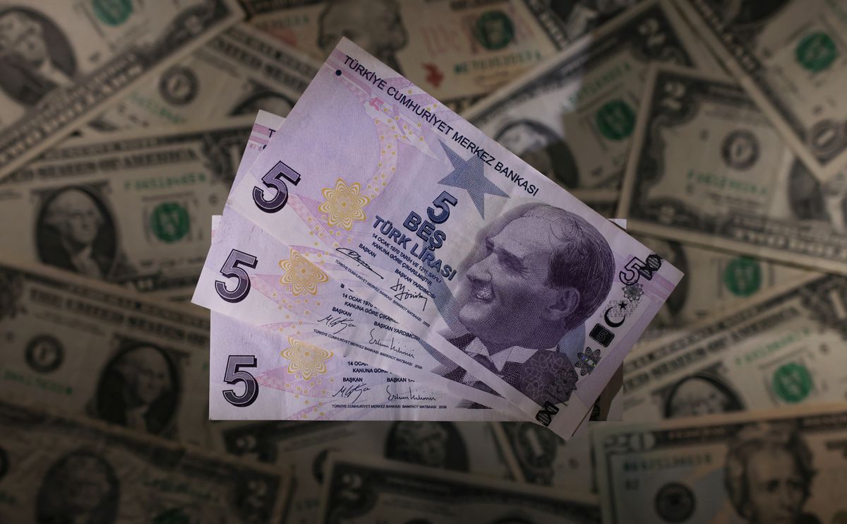 image Turkish lira slides 1.6 per cent towards record dollar low