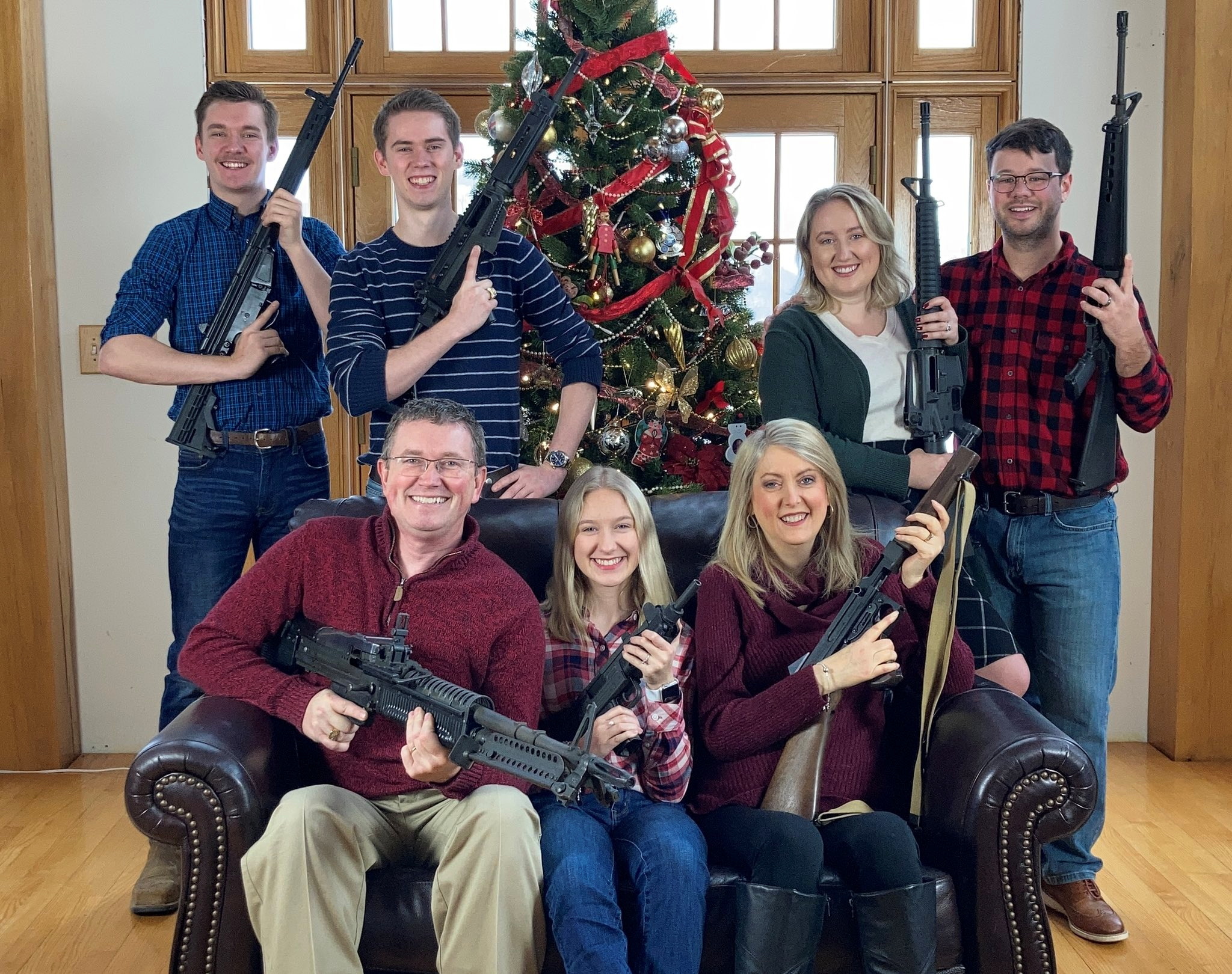 image US congressman posts family Christmas picture with guns, days after school shooting