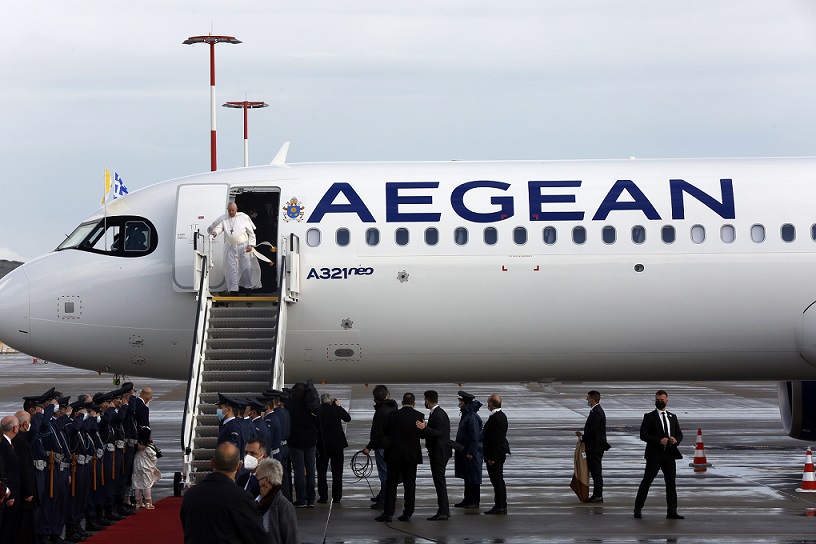 image Aegean honoured to be Pope&#8217;s carrier for Cyprus-Greece trip