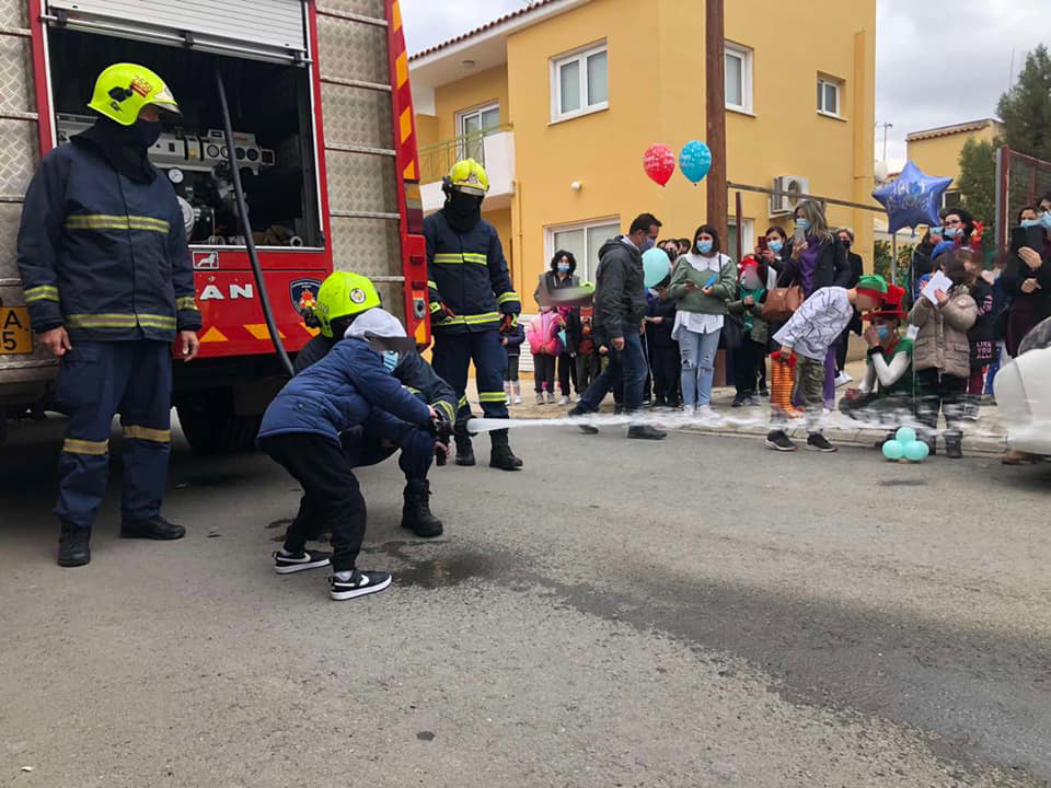 image Boy who dreams of being firefighter gets birthday visit from the real thing