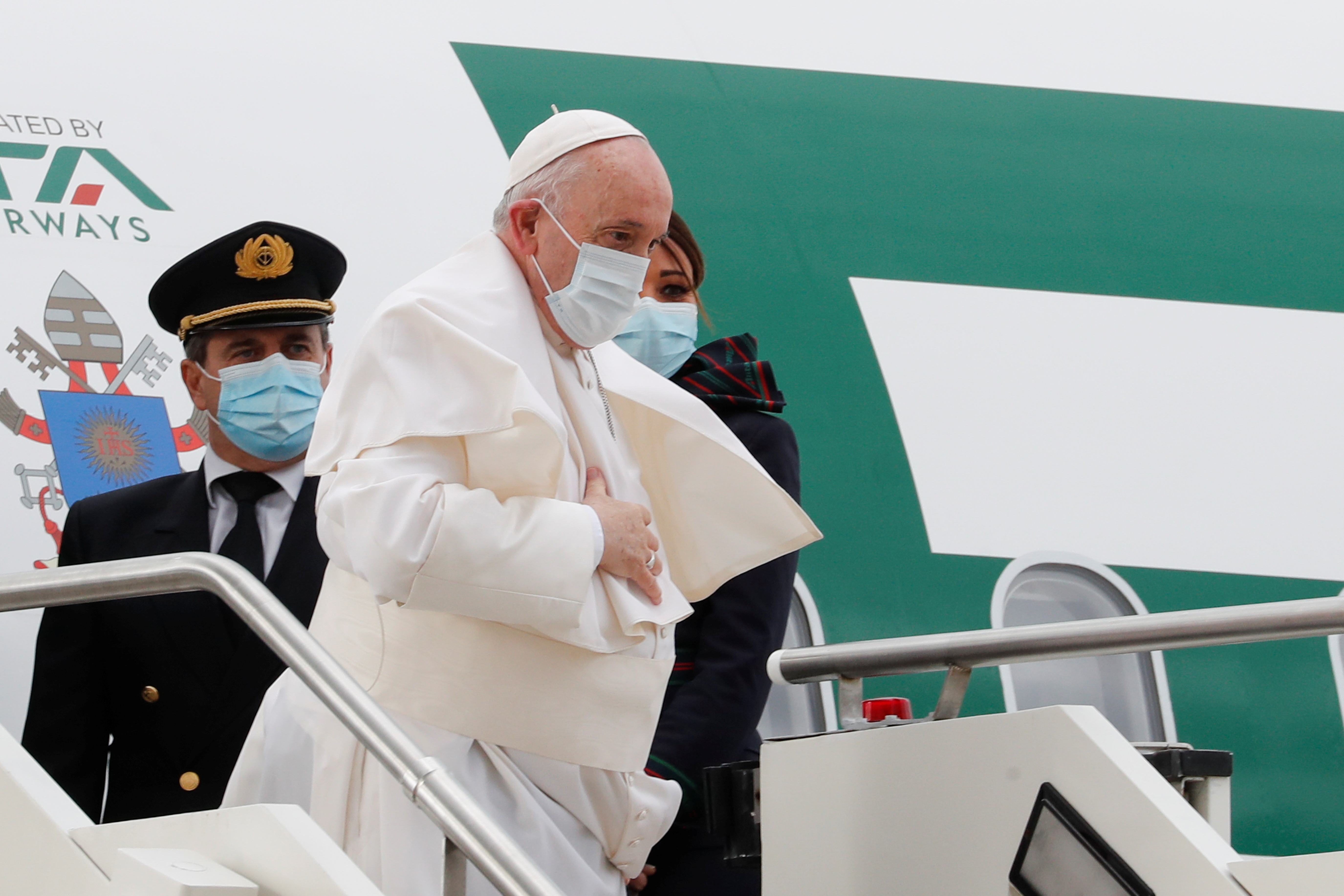 pope francis departs from rome on a new ita plane for his visit to cyprus and greece