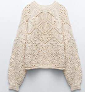 zara pointelle sweater