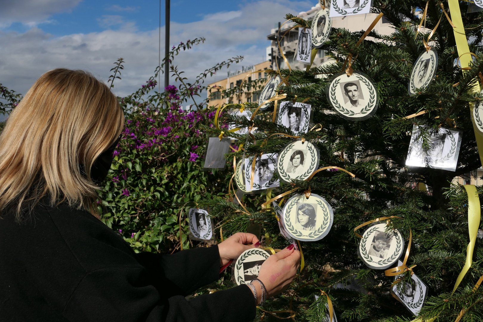 image Christmas tree for the Missing erected in Nicosia
