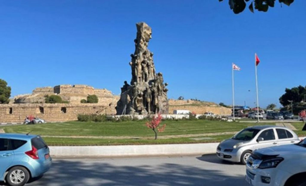image 10-day sentence for man wrapping Greek flag around Varosha monument