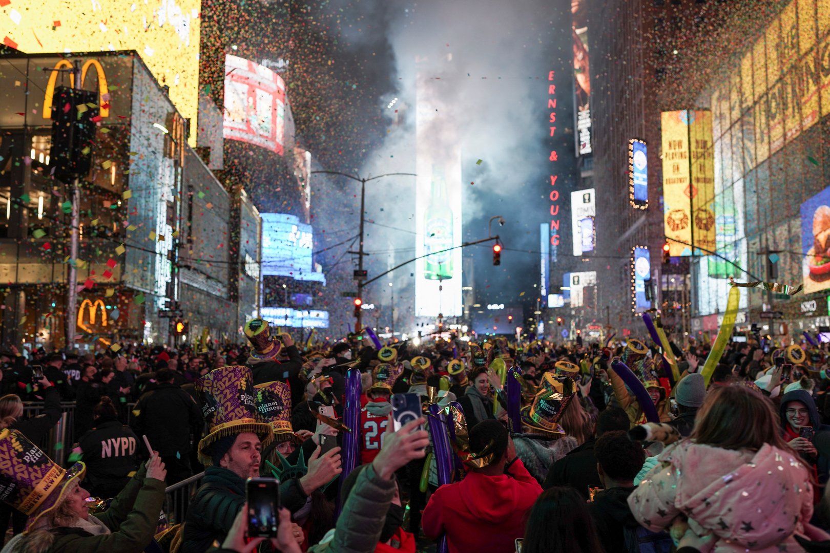 image Omicron dampens global New Year celebrations, fewer watch ball drop in Times Square
