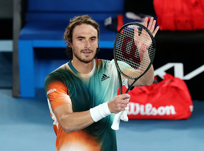 image Greek Tsitsipas makes confident start with straight-sets win