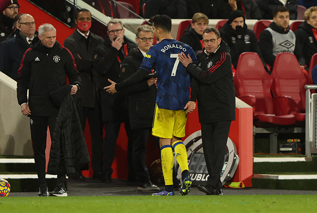 image Rangnick slams United first-half display, plays down Ronaldo rant