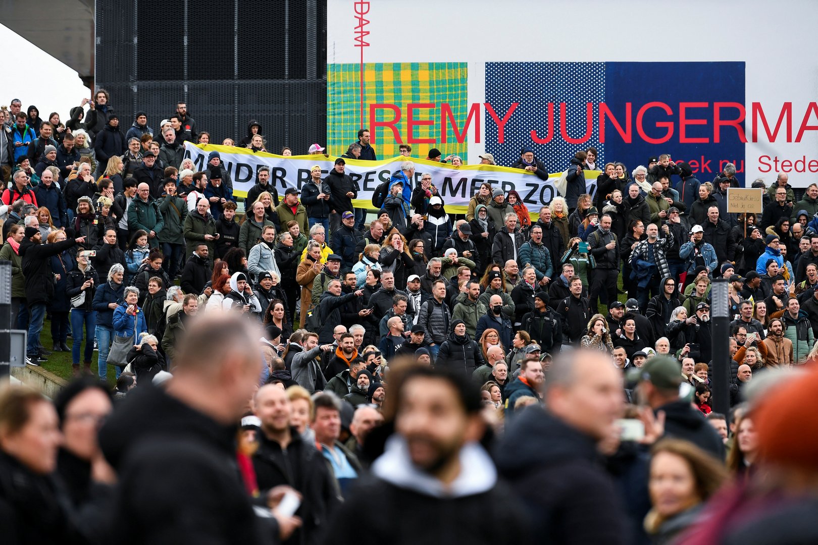 image Dutch police disperse thousands protesting against lockdown measures