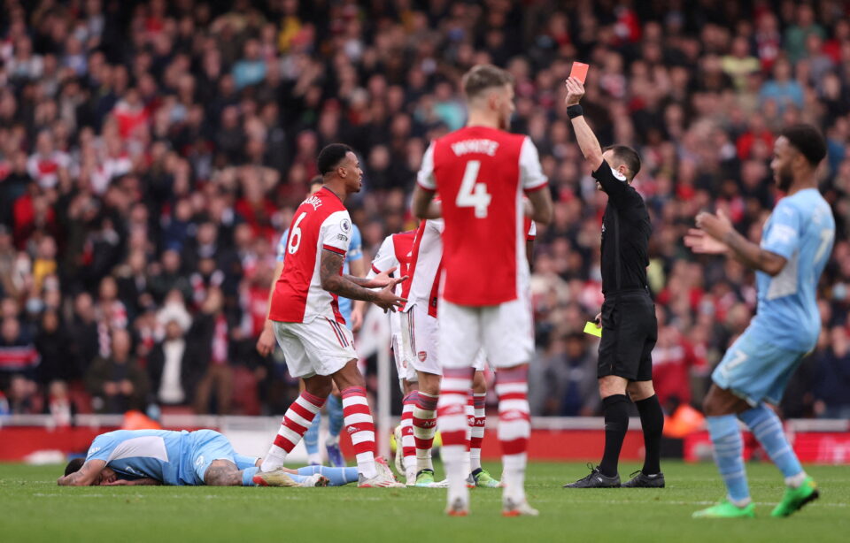 image Arsenal charged by FA following red card complaints in defeat to Man City