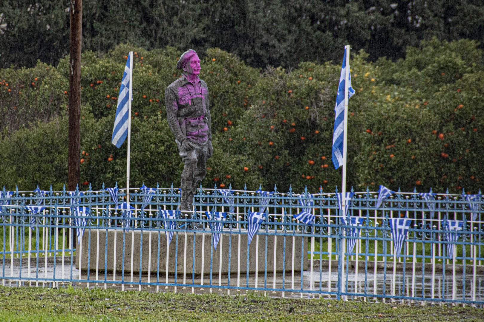 image Grivas statue vandalised