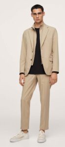 mango slim fit technical packable suit