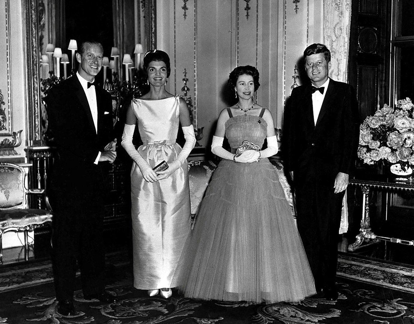 file photo: queen elizabeth and prince philip pose with u.s. president john f. kennedy and first lady jacqueline kennedy at buckingham palace