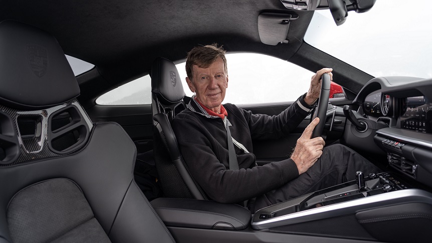 walter rohrl with porsche gt4 rs at the gp ice race 3