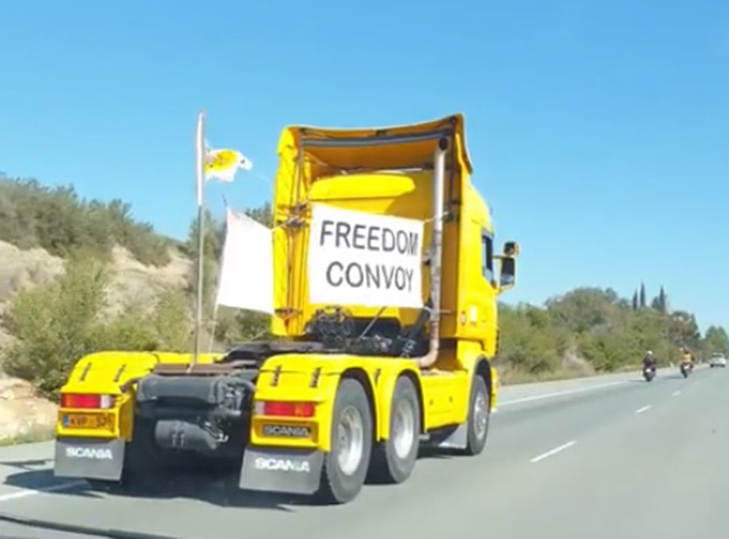 image Cyprus protesters stage ‘freedom convoy’ from Paphos to Nicosia (Updated with video)