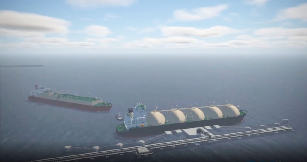 comment ellinas how the lng terminal area is to look on completion of the project according to an artist's impression