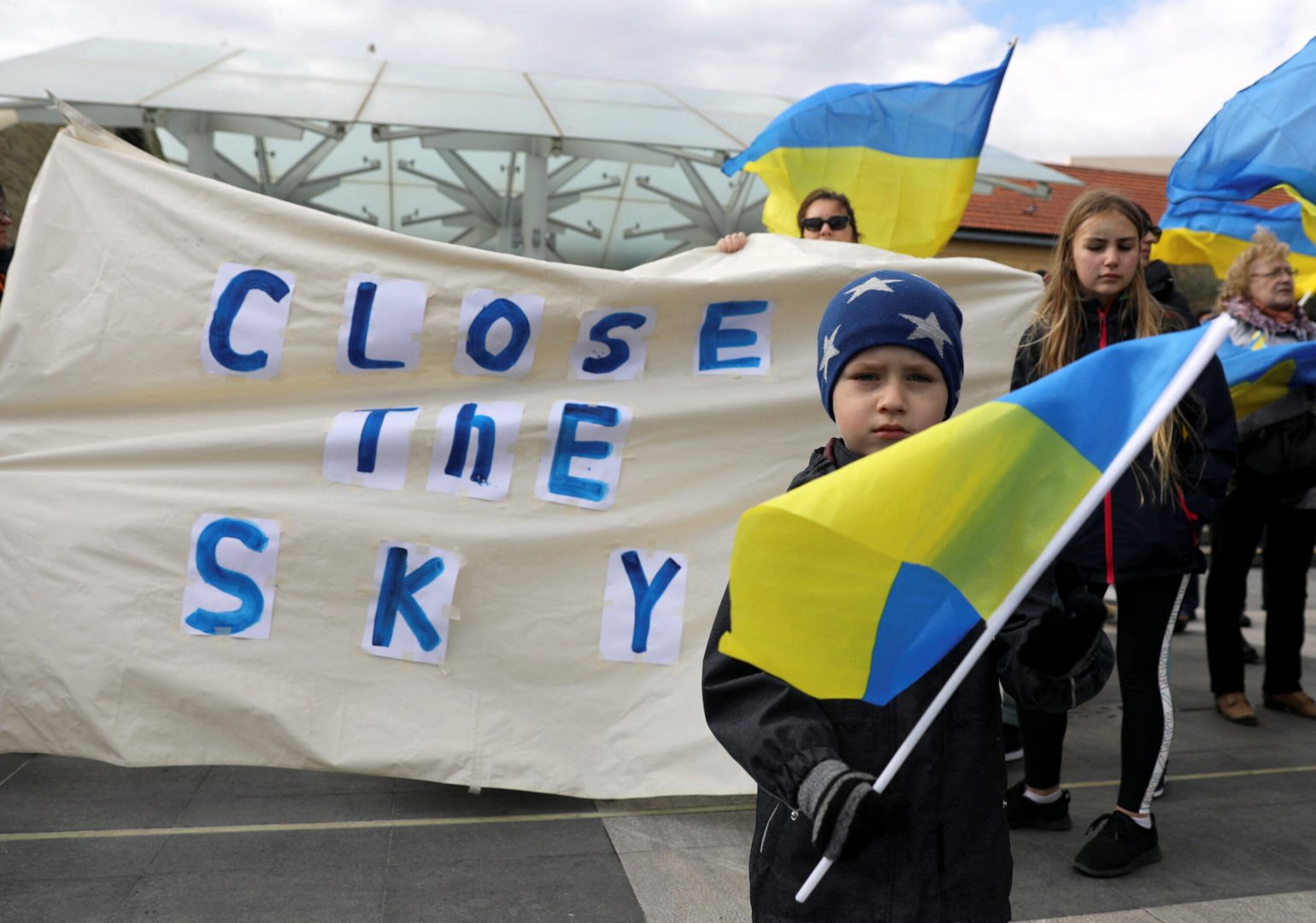 protest against russia's invasion of ukraine, in limassol