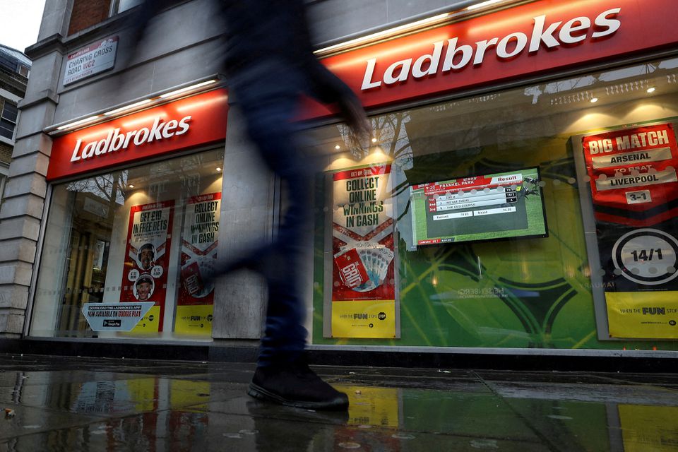 image Ladbrokes owner Entain&#8217;s profit rises on online gambling growth