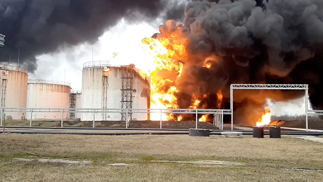 image Moscow accuses Ukraine after logistics hub hit
