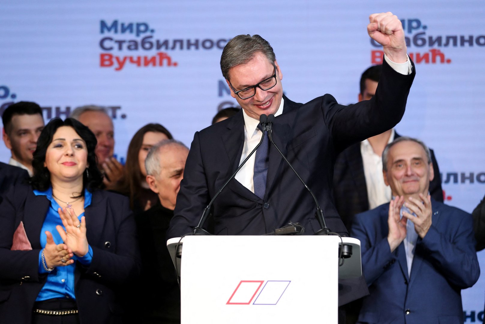 image Serbia&#8217;s incumbent President Vucic set to win second term