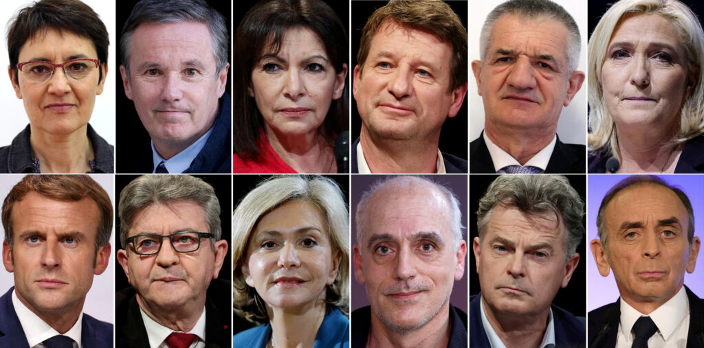 file photo: a combination picture shows the candidates for the 2022 french presidential election