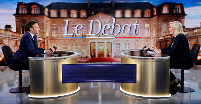 image Macron, Le Pen clash in French election debate