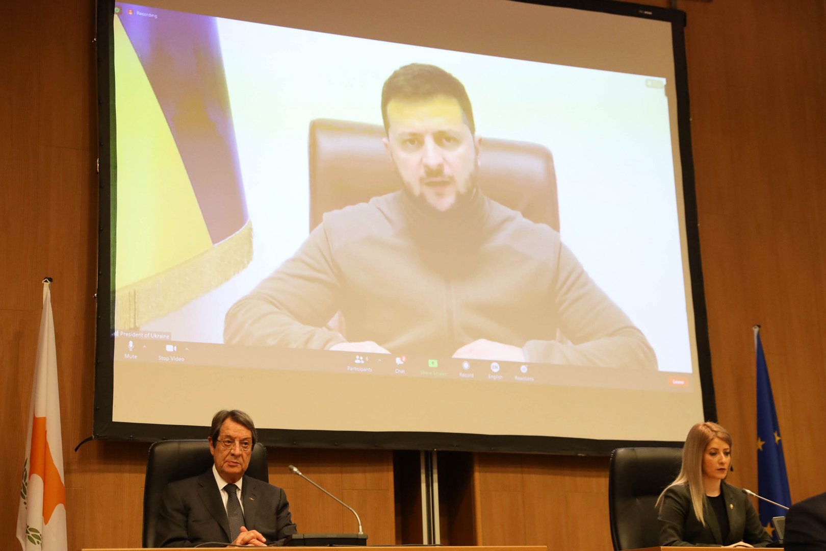 image Zelenskiy addresses parliament, calls on Cyprus to close ports to Russian ships (Updated)