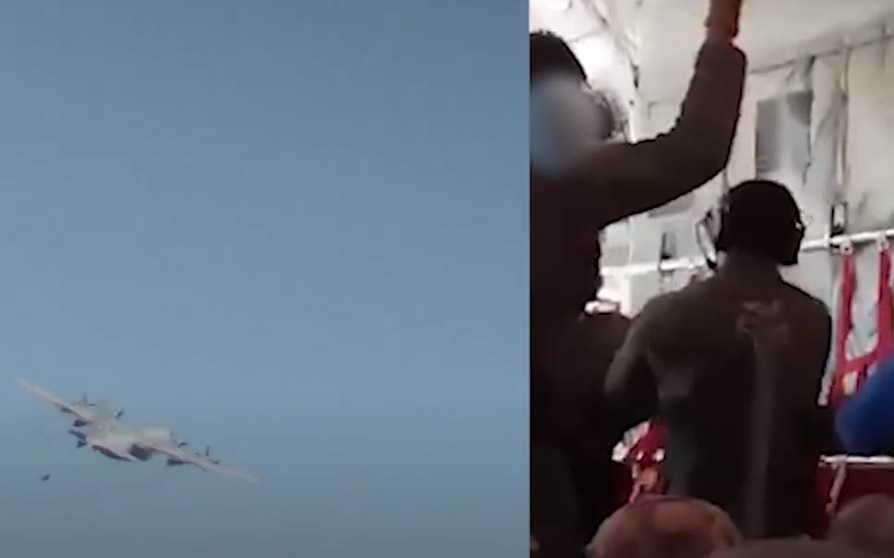 image Lucky escape for paratrooper after chute failed to open
