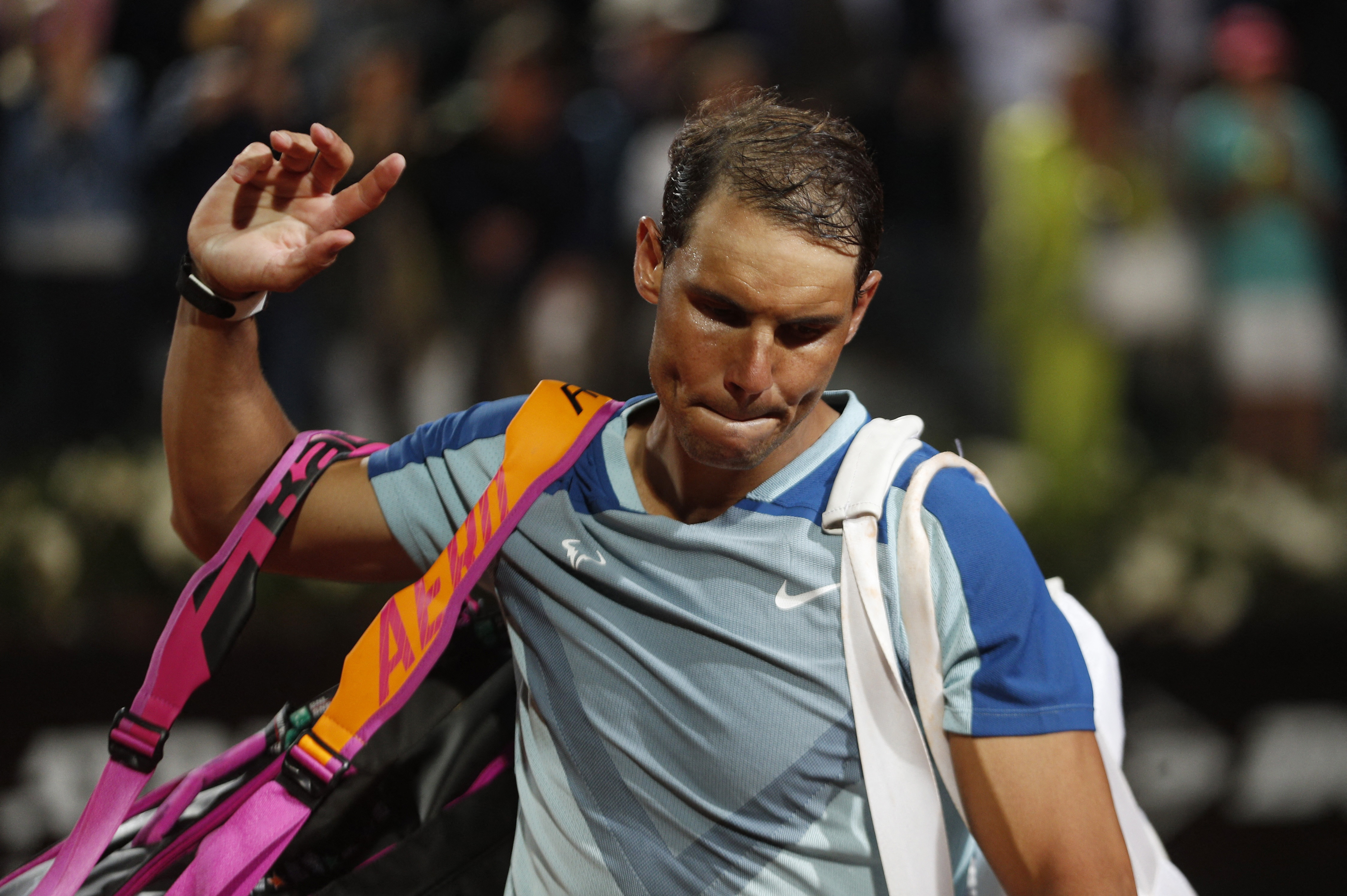 image Beaten Nadal says foot injury a concern ahead of French Open