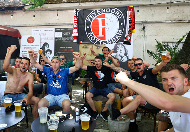 image Albanian police injured in violence ahead of Conference League final