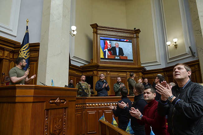 image Ukraine&#8217;s &#8216;finest hour&#8217;: Johnson invokes Churchill