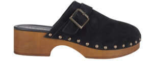 fashion m&s suede block heel clogs in black