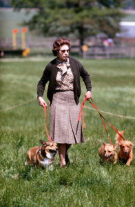 health the queen walking her corgis