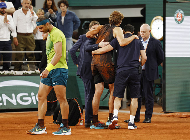 image High drama as Zverev retires injured against Nadal