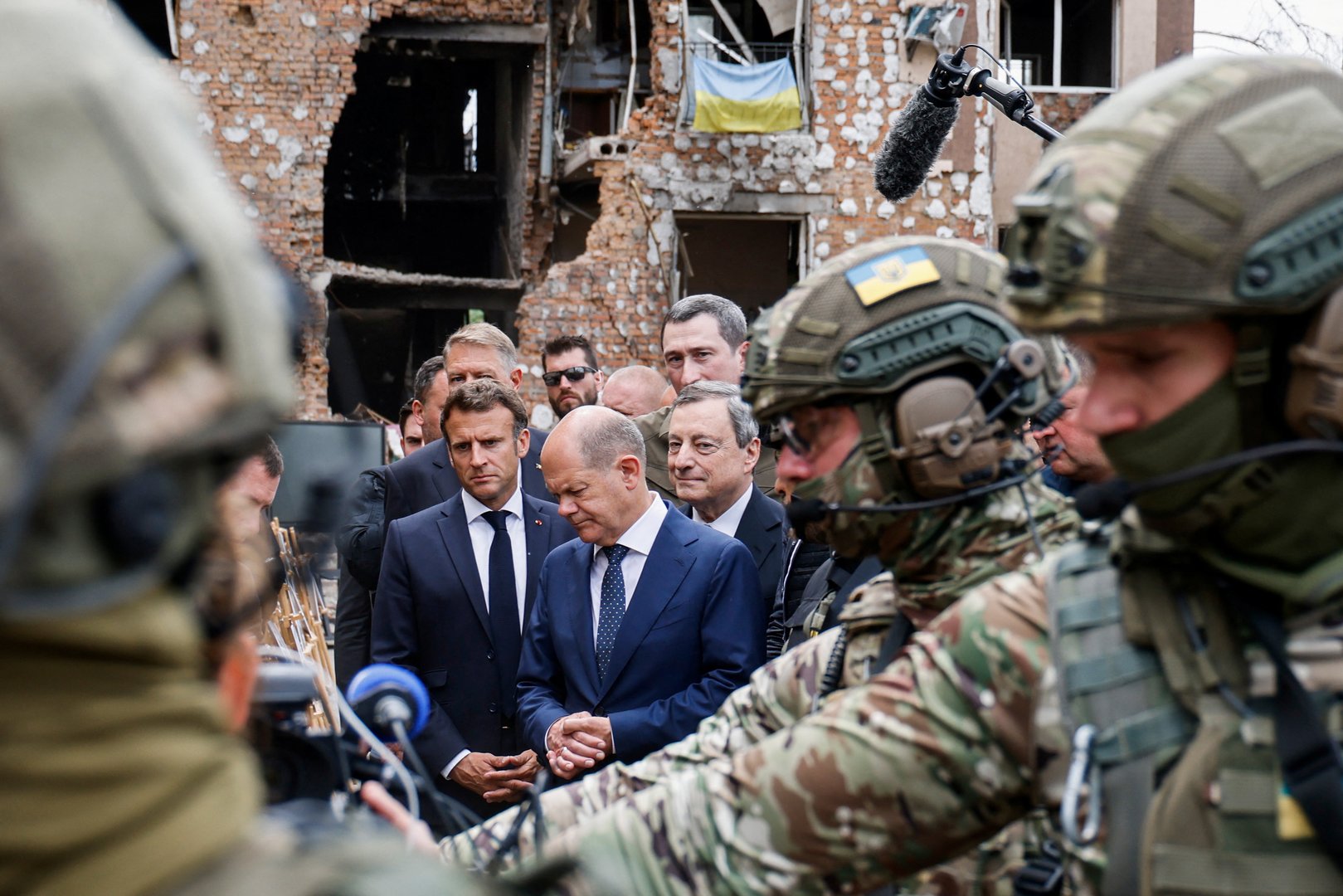 image German, French, Italian leaders in Irpin in show of support