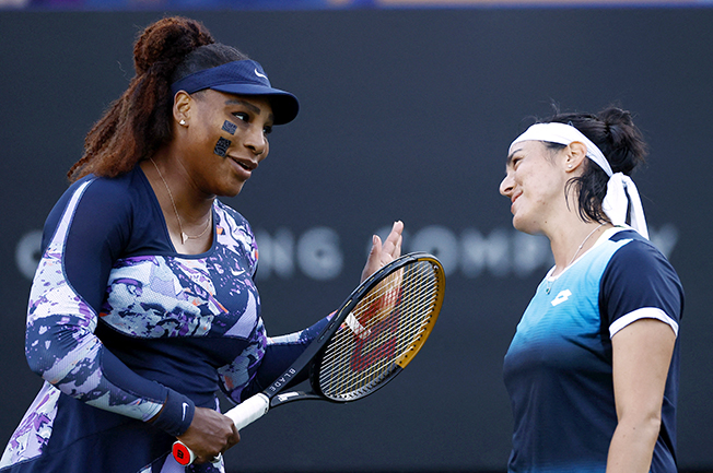 image Serena’ Eastbourne doubles run ends early after injury to partner
