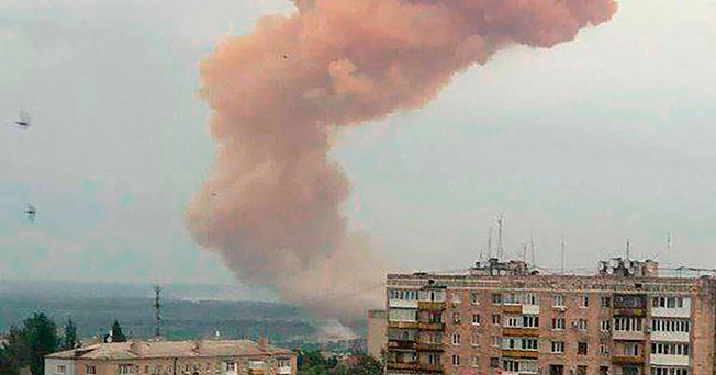 image Ukrainians shelter under chemical plant from Russian shelling