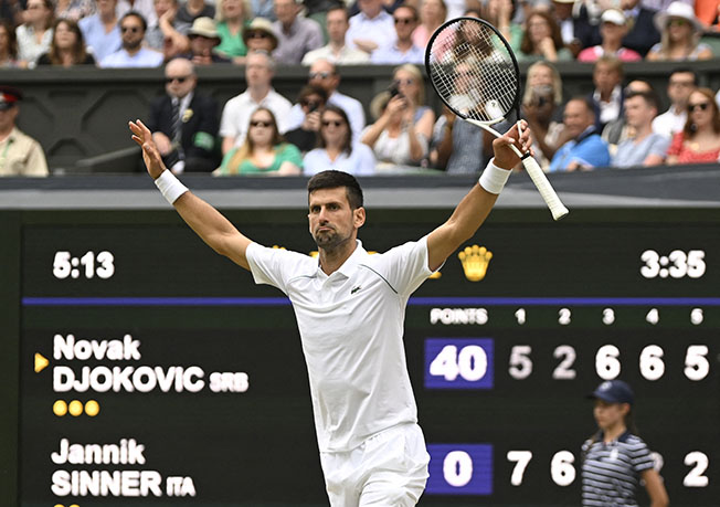 image Djokovic battles back to beat Sinner and reach semi-finals