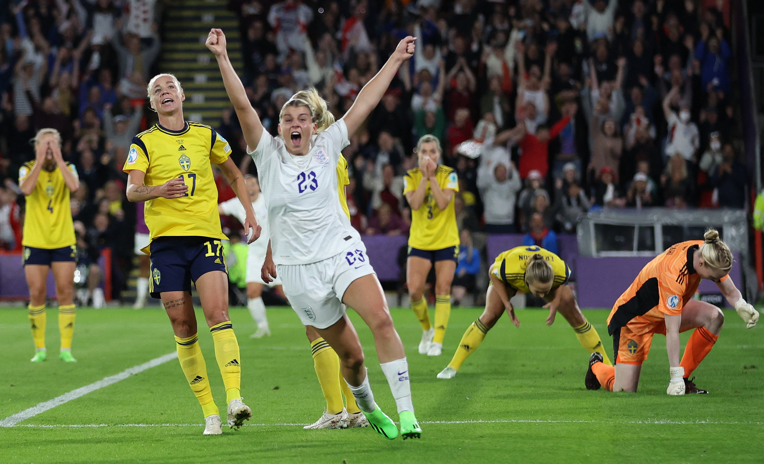 image Clinical England thrash Sweden 4-0 to reach Women&#8217;s Euro final