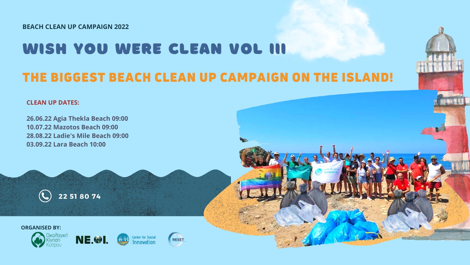 image Wish you were clean beach clean-up campaign at Mazotos