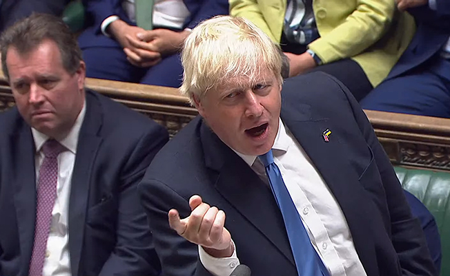 image &#8216;Hasta la vista, baby,&#8217; says Johnson as he exits parliament
