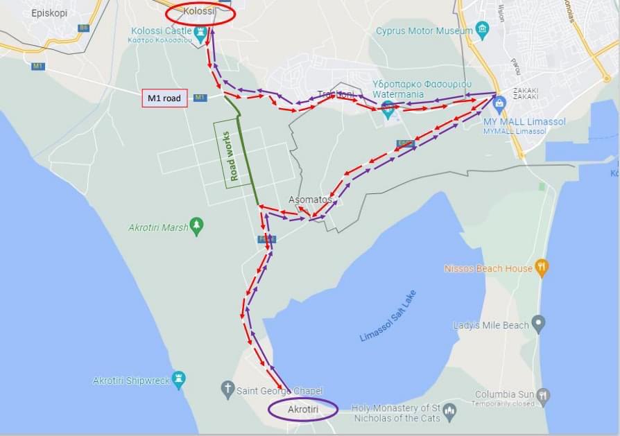 image Part of Kolossi-Akrotiri closed for works