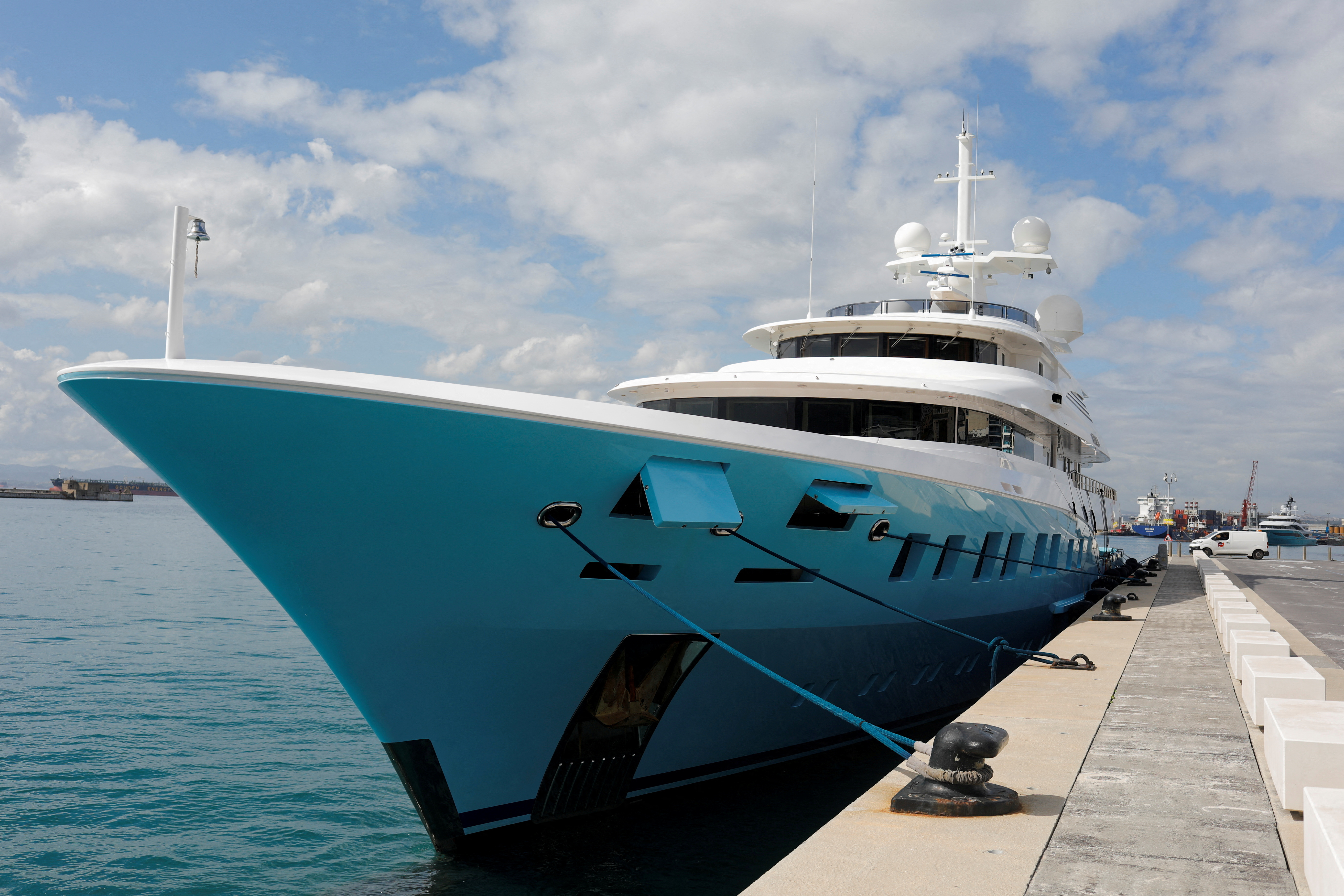 image Superyacht linked to sanctioned Russian oligarch is auctioned in Gibraltar