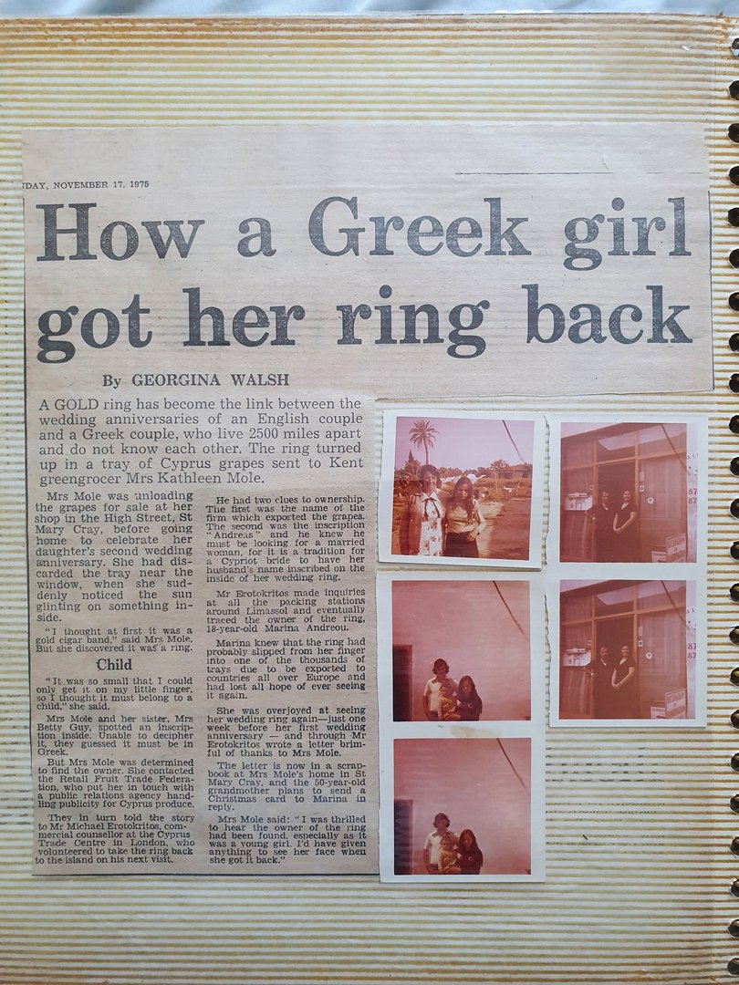 feature melissa one of the press clippings, and photographs, that were kept in an album by kathleen