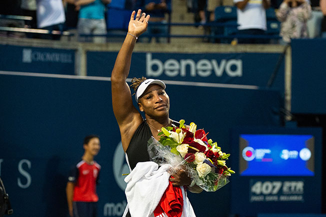 image Emotional Serena beaten in first match of farewell tour