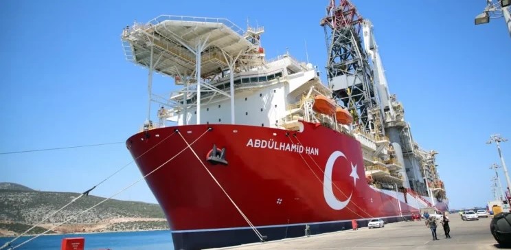 image Turkish drillship setting out to sea, will operate outside Cypriot waters