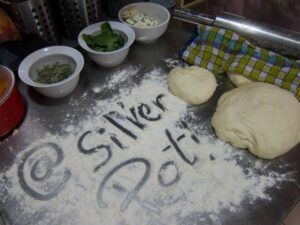silver pot